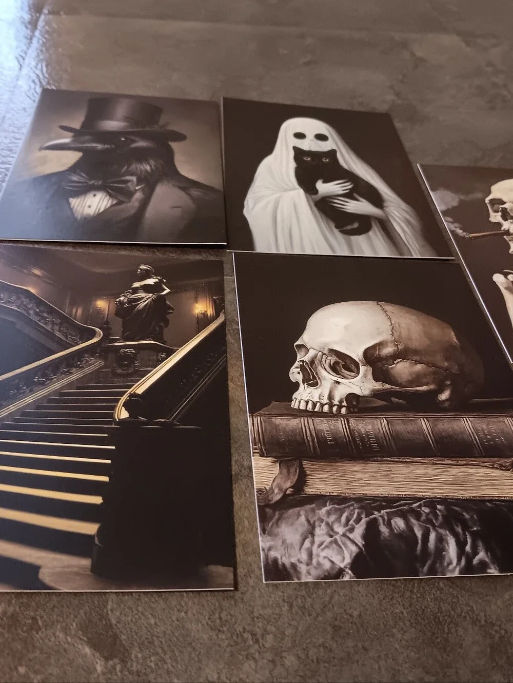 Dark Gothic Postcard Set Of 5, Academia Art Print Correspondence Notes 4x6